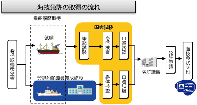 図1：海技免許の取得の流れ