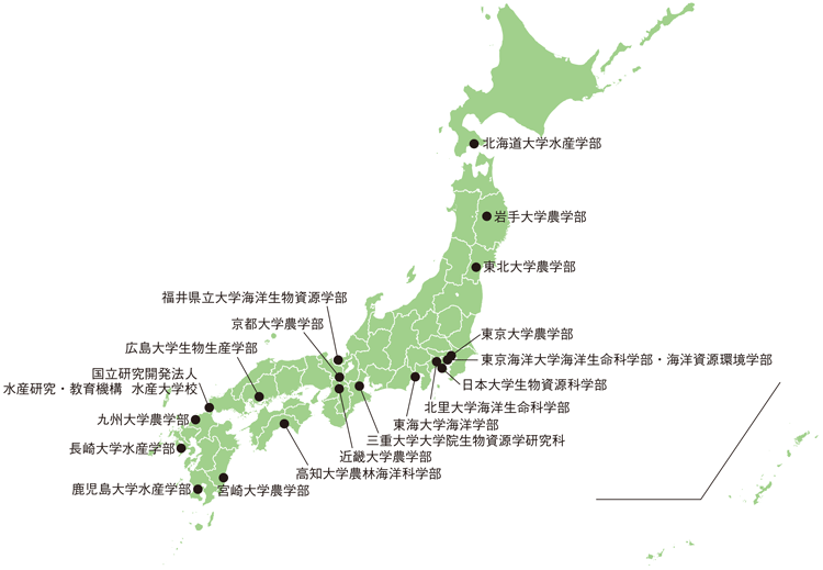図2-1-5 全国の水産系大学(平成31(2019)年3月末現在)