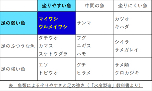 魚種による練りものへの適性の写真