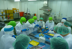 Kibun （Thailand） Co.,Ltd.での水産練り製品の製造体験の写真