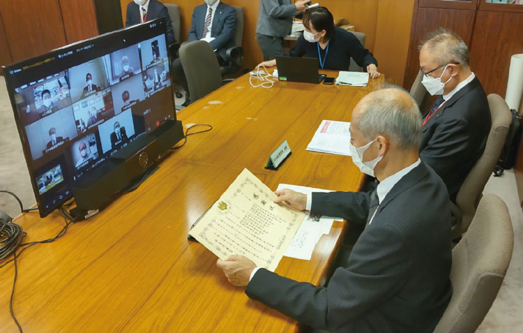 オンラインでの授賞式