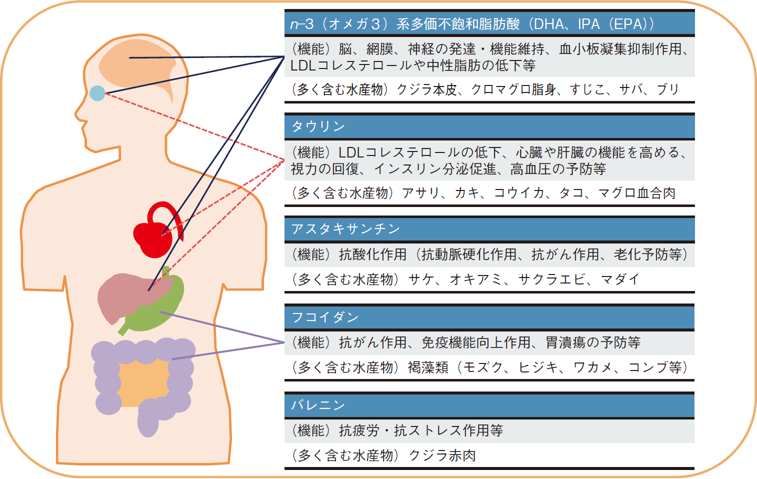 図表1-12 水産物に含まれる主な機能性成分