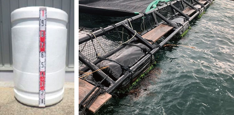 海洋生分解性プラスチックを用いたフロートの試作品