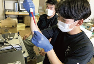 生徒によるDNA分析の様子