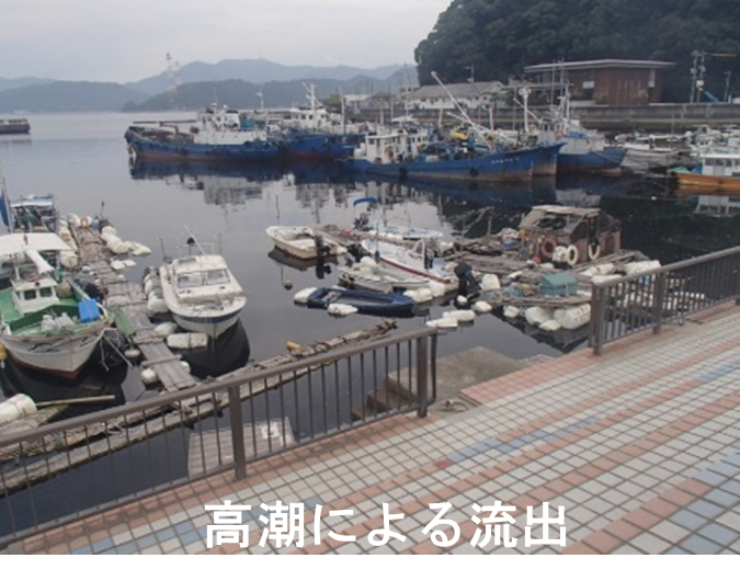 高潮による流出