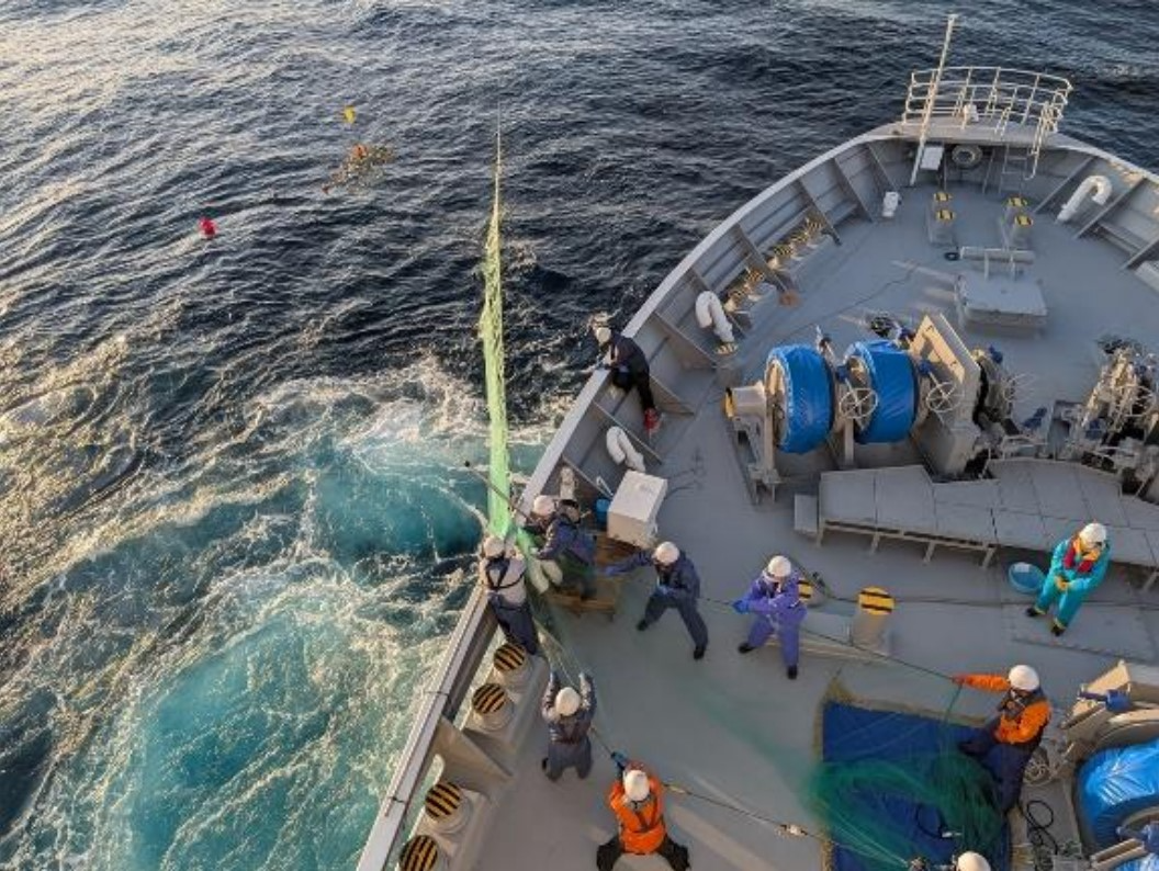 流し網によるサンマの漁獲